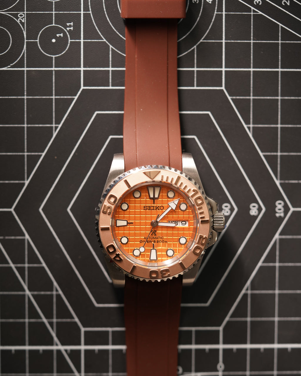 Seiko Diver |  Orange Rose & Gold Brown
