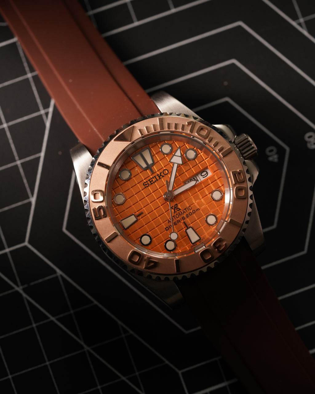 Seiko Diver |  Orange Rose & Gold Brown