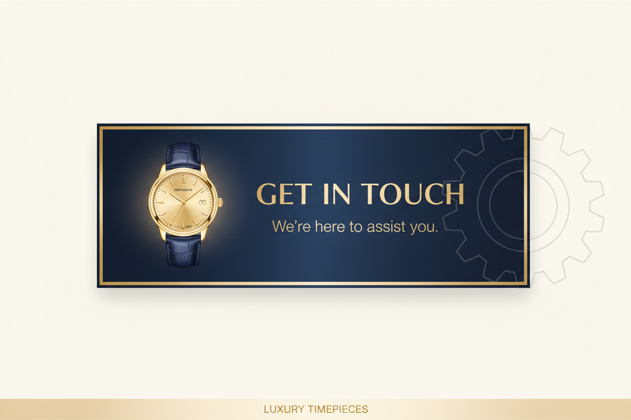 Generate a high end classy banner of Contact us oagge